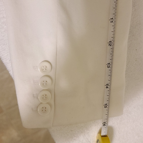 Igloo Petite White Structured Cotton Blazer Size 8P - Picture 14 of 14